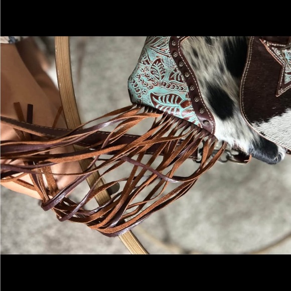 Myra Cowhide Fringe Crossbody Bag - Picture 2 of 5